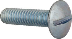 Value Collection - 5/16-18 UNC, 1-1/4" Length Under Head Slotted Drive Machine Screw - Truss Head, Grade 2 Steel, Zinc-Plated Finish, Without Washer - Exact Tool & Supply