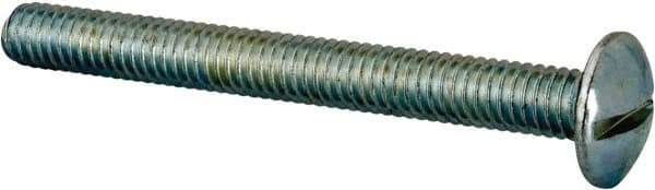 Value Collection - 5/16-18 UNC, 3" Length Under Head Slotted Drive Machine Screw - Truss Head, Grade J82 Steel, Zinc-Plated Finish, Without Washer - Exact Tool & Supply