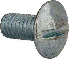 Value Collection - 3/8-16 UNC, 3/4" Length Under Head Slotted Drive Machine Screw - Truss Head, Grade 2 Steel, Zinc-Plated Finish, Without Washer - Exact Tool & Supply