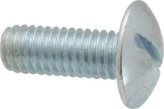 Value Collection - 3/8-16 UNC, 1" Length Under Head Slotted Drive Machine Screw - Truss Head, Grade 2 Steel, Zinc-Plated Finish, Without Washer - Exact Tool & Supply