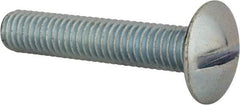 Value Collection - 3/8-16 UNC, 2" Length Under Head Slotted Drive Machine Screw - Truss Head, Grade 2 Steel, Zinc-Plated Finish, Without Washer - Exact Tool & Supply