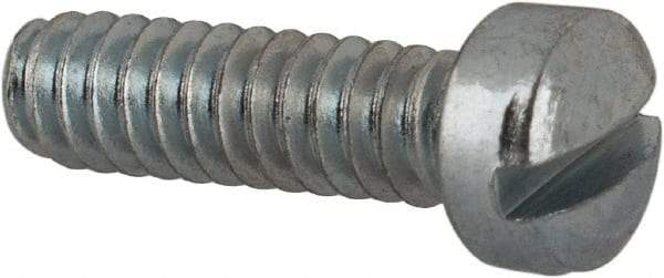 Value Collection - #4-40 UNC, 3/8" Length Under Head Slotted Drive Machine Screw - Fillister Head, Grade 2 Steel, Zinc-Plated Finish, Without Washer - Exact Tool & Supply