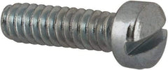 Value Collection - #4-40 UNC, 3/8" Length Under Head Slotted Drive Machine Screw - Fillister Head, Grade 2 Steel, Zinc-Plated Finish, Without Washer - Exact Tool & Supply