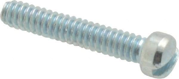 Value Collection - #4-40 UNC, 5/8" Length Under Head Slotted Drive Machine Screw - Fillister Head, Grade J82 Steel, Zinc-Plated Finish, Without Washer - Exact Tool & Supply