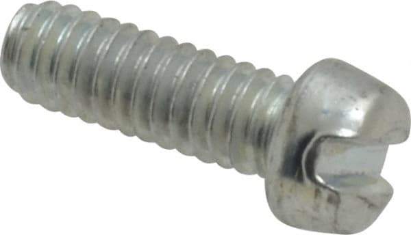 Value Collection - #5-40 UNC, 3/8" Length Under Head Slotted Drive Machine Screw - Fillister Head, Grade J82 Steel, Zinc-Plated Finish, Without Washer - Exact Tool & Supply