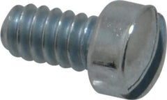 Value Collection - #6-32 UNC, 1/4" Length Under Head Slotted Drive Machine Screw - Fillister Head, Grade J82 Steel, Zinc-Plated Finish, Without Washer - Exact Tool & Supply