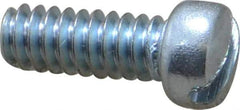 Value Collection - #6-32 UNC, 3/8" Length Under Head Slotted Drive Machine Screw - Fillister Head, Grade 2 Steel, Zinc-Plated Finish, Without Washer - Exact Tool & Supply