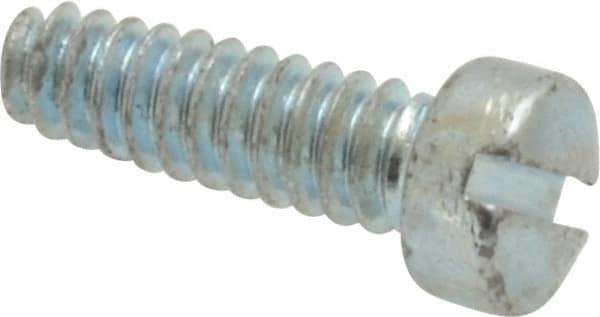 Value Collection - #6-32 UNC, 7/16" Length Under Head Slotted Drive Machine Screw - Fillister Head, Grade 2 Steel, Zinc-Plated Finish, Without Washer - Exact Tool & Supply