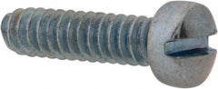 Value Collection - #6-32 UNC, 1/2" Length Under Head Slotted Drive Machine Screw - Fillister Head, Grade 2 Steel, Zinc-Plated Finish, Without Washer - Exact Tool & Supply