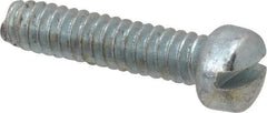 Value Collection - #6-32 UNC, 5/8" Length Under Head Slotted Drive Machine Screw - Fillister Head, Grade J82 Steel, Zinc-Plated Finish, Without Washer - Exact Tool & Supply