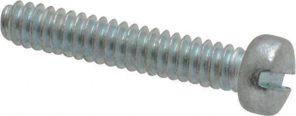 Value Collection - #6-32 UNC, 3/4" Length Under Head Slotted Drive Machine Screw - Fillister Head, Grade 2 Steel, Zinc-Plated Finish, Without Washer - Exact Tool & Supply