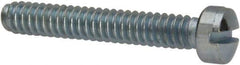 Value Collection - #6-32 UNC, 7/8" Length Under Head Slotted Drive Machine Screw - Fillister Head, Grade J82 Steel, Zinc-Plated Finish, Without Washer - Exact Tool & Supply