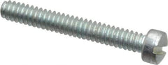 Value Collection - #6-32 UNC, 1" Length Under Head Slotted Drive Machine Screw - Fillister Head, Grade 2 Steel, Zinc-Plated Finish, Without Washer - Exact Tool & Supply