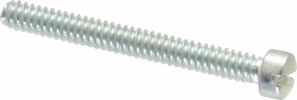 Value Collection - #6-32 UNC, 1-1/4" Length Under Head Slotted Drive Machine Screw - Fillister Head, Grade 2 Steel, Zinc-Plated Finish, Without Washer - Exact Tool & Supply