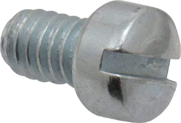 Value Collection - #8-32 UNC, 1/4" Length Under Head Slotted Drive Machine Screw - Fillister Head, Grade J82 Steel, Zinc-Plated Finish, Without Washer - Exact Tool & Supply