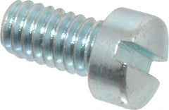 Value Collection - #8-32 UNC, 5/16" Length Under Head Slotted Drive Machine Screw - Fillister Head, Grade J82 Steel, Zinc-Plated Finish, Without Washer - Exact Tool & Supply