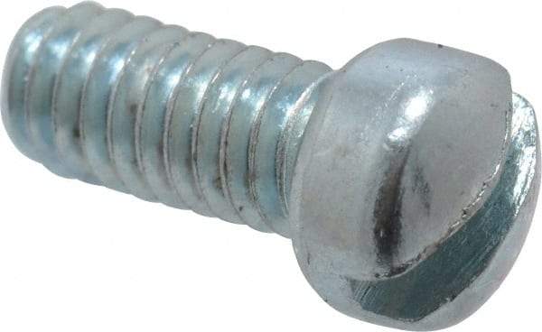 Value Collection - #8-32 UNC, 3/8" Length Under Head Slotted Drive Machine Screw - Fillister Head, Grade 2 Steel, Zinc-Plated Finish, Without Washer - Exact Tool & Supply