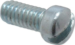 Value Collection - #8-32 UNC, 3/8" Length Under Head Slotted Drive Machine Screw - Fillister Head, Grade 2 Steel, Zinc-Plated Finish, Without Washer - Exact Tool & Supply