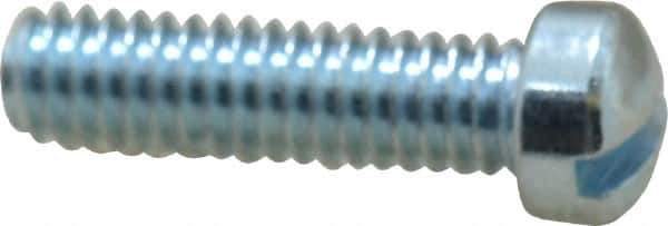 Value Collection - #8-32 UNC, 5/8" Length Under Head Slotted Drive Machine Screw - Fillister Head, Grade 2 Steel, Zinc-Plated Finish, Without Washer - Exact Tool & Supply