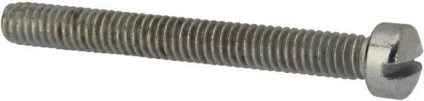 Value Collection - #8-32 UNC, 1-1/2" Length Under Head Slotted Drive Machine Screw - Fillister Head, Grade J82 Steel, Zinc-Plated Finish, Without Washer - Exact Tool & Supply