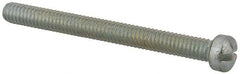 Value Collection - #8-32 UNC, 1-3/4" Length Under Head Slotted Drive Machine Screw - Fillister Head, Grade 2 Steel, Zinc-Plated Finish, Without Washer - Exact Tool & Supply