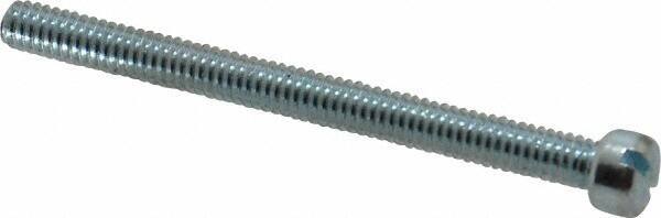 Value Collection - #8-32 UNC, 2" Length Under Head Slotted Drive Machine Screw - Fillister Head, Grade J82 Steel, Zinc-Plated Finish, Without Washer - Exact Tool & Supply