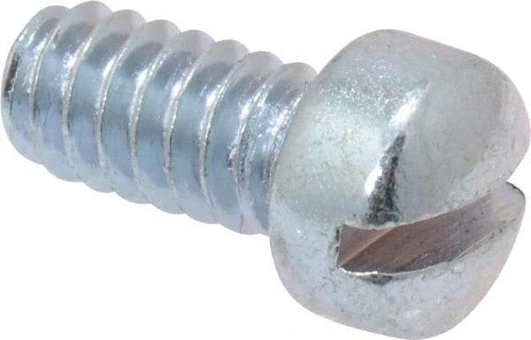 Value Collection - #10-24 UNC, 3/8" Length Under Head Slotted Drive Machine Screw - Fillister Head, Grade 2 Steel, Zinc-Plated Finish, Without Washer - Exact Tool & Supply