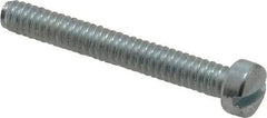 Value Collection - #10-24 UNC, 1-1/2" Length Under Head Slotted Drive Machine Screw - Fillister Head, Grade J82 Steel, Zinc-Plated Finish, Without Washer - Exact Tool & Supply