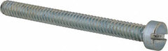 Value Collection - #10-24 UNC, 2" Length Under Head Slotted Drive Machine Screw - Fillister Head, Grade 2 Steel, Zinc-Plated Finish, Without Washer - Exact Tool & Supply