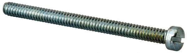 Value Collection - #10-24 UNC, 2-1/2" Length Under Head Slotted Drive Machine Screw - Fillister Head, Grade J82 Steel, Zinc-Plated Finish, Without Washer - Exact Tool & Supply