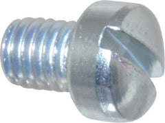 Value Collection - #10-32 UNF, 1/4" Length Under Head Slotted Drive Machine Screw - Fillister Head, Grade J82 Steel, Zinc-Plated Finish, Without Washer - Exact Tool & Supply