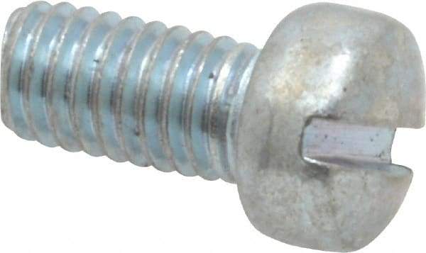 Value Collection - #10-32 UNF, 3/8" Length Under Head Slotted Drive Machine Screw - Fillister Head, Grade 2 Steel, Zinc-Plated Finish, Without Washer - Exact Tool & Supply