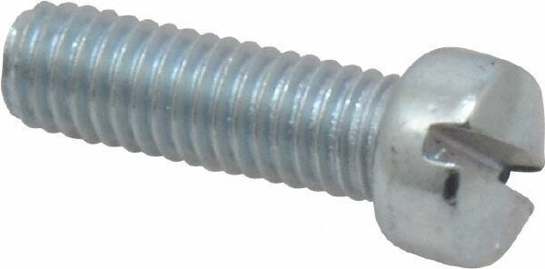 Value Collection - #10-32 UNF, 5/8" Length Under Head Slotted Drive Machine Screw - Fillister Head, Grade 2 Steel, Zinc-Plated Finish, Without Washer - Exact Tool & Supply