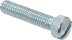 Value Collection - #10-32 UNF, 7/8" Length Under Head Slotted Drive Machine Screw - Fillister Head, Grade 2 Steel, Zinc-Plated Finish, Without Washer - Exact Tool & Supply