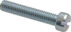 Value Collection - #10-32 UNF, 1" Length Under Head Slotted Drive Machine Screw - Fillister Head, Grade 2 Steel, Zinc-Plated Finish, Without Washer - Exact Tool & Supply
