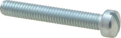 Value Collection - #10-32 UNF, 1-1/4" Length Under Head Slotted Drive Machine Screw - Fillister Head, Grade J82 Steel, Zinc-Plated Finish, Without Washer - Exact Tool & Supply
