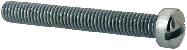 Value Collection - #10-32 UNF, 1-1/2" Length Under Head Slotted Drive Machine Screw - Fillister Head, Grade J82 Steel, Zinc-Plated Finish, Without Washer - Exact Tool & Supply