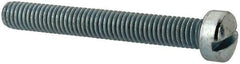 Value Collection - #10-32 UNF, 1-1/2" Length Under Head Slotted Drive Machine Screw - Fillister Head, Grade J82 Steel, Zinc-Plated Finish, Without Washer - Exact Tool & Supply