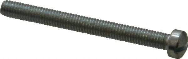 Value Collection - #10-32 UNF, 2" Length Under Head Slotted Drive Machine Screw - Fillister Head, Grade J82 Steel, Zinc-Plated Finish, Without Washer - Exact Tool & Supply