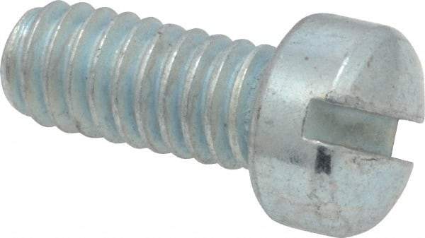 Value Collection - #12-24 UNC, 1/2" Length Under Head Slotted Drive Machine Screw - Fillister Head, Grade J82 Steel, Zinc-Plated Finish, Without Washer - Exact Tool & Supply