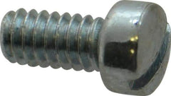 Value Collection - 1/4-20 UNC, 1/2" Length Under Head Slotted Drive Machine Screw - Fillister Head, Grade 2 Steel, Zinc-Plated Finish, Without Washer - Exact Tool & Supply