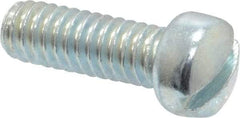 Value Collection - 1/4-20 UNC, 3/4" Length Under Head Slotted Drive Machine Screw - Fillister Head, Grade 2 Steel, Zinc-Plated Finish, Without Washer - Exact Tool & Supply