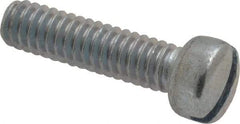 Value Collection - 1/4-20 UNC, 1" Length Under Head Slotted Drive Machine Screw - Fillister Head, Grade 2 Steel, Zinc-Plated Finish, Without Washer - Exact Tool & Supply