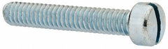 Value Collection - 1/4-20 UNC, 1-1/2" Length Under Head Slotted Drive Machine Screw - Fillister Head, Grade J82 Steel, Zinc-Plated Finish, Without Washer - Exact Tool & Supply