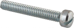 Value Collection - 1/4-20 UNC, 1-3/4" Length Under Head Slotted Drive Machine Screw - Fillister Head, Grade 2 Steel, Zinc-Plated Finish, Without Washer - Exact Tool & Supply