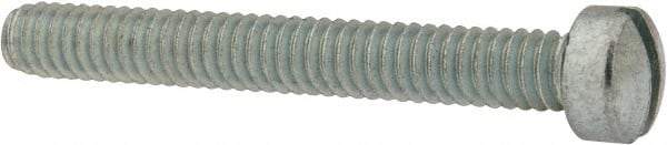 Value Collection - 1/4-20 UNC, 2" Length Under Head Slotted Drive Machine Screw - Fillister Head, Grade J82 Steel, Zinc-Plated Finish, Without Washer - Exact Tool & Supply