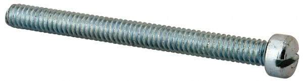 Value Collection - 1/4-20 UNC, 2-3/4" Length Under Head Slotted Drive Machine Screw - Fillister Head, Grade J82 Steel, Zinc-Plated Finish, Without Washer - Exact Tool & Supply