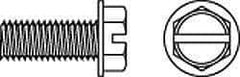 Value Collection - 1/4-20 UNC, 1/2" OAL Slotted Drive Machine Screw - Hex Washer Head, Grade J82 Steel, Zinc-Plated Finish, Without Washer - Exact Tool & Supply