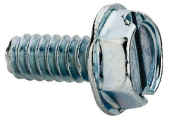 Value Collection - #6-32 UNC, 5/16" OAL Slotted Drive Machine Screw - Hex Washer Head, Grade J82 Steel, Zinc-Plated Finish, Without Washer - Exact Tool & Supply