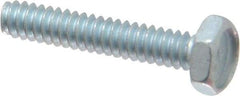 Value Collection - #6-32 UNC, 3/4" Length Under Head Hex Drive Machine Screw - Hex Head, Grade J82 Steel, Zinc-Plated Finish, Without Washer - Exact Tool & Supply
